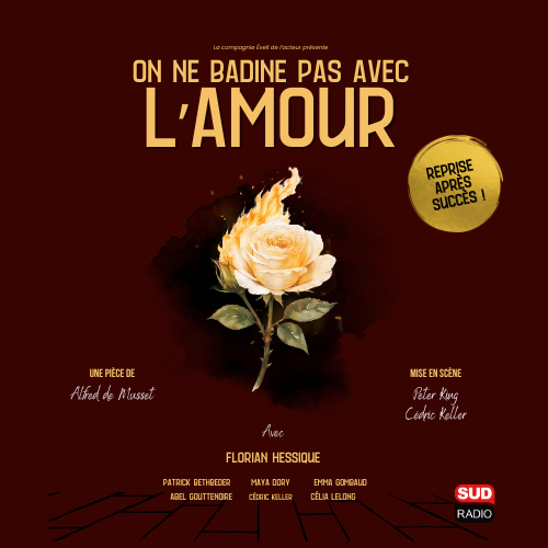 affiche_ONBPA (carré) On ne badine pas avec l'amour Musset spectacle de fin d'année stage théâtre paris cours acteur comédien actrice cinéma atelier école stage formation professeur Éveil de l'Acteur